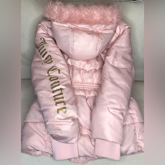 Juice Couture Los Angeles California Puffer for Girls Size 14 Pink Like New - Picture 3 of 11